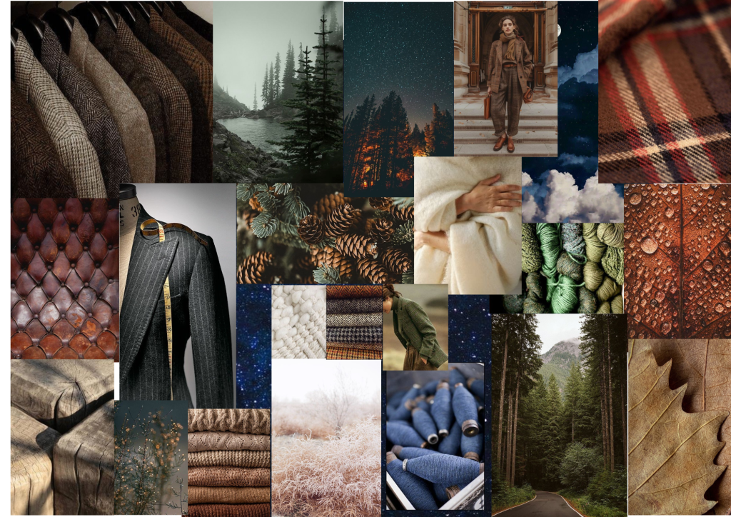 Moodboard matières automne hiver collection volume
